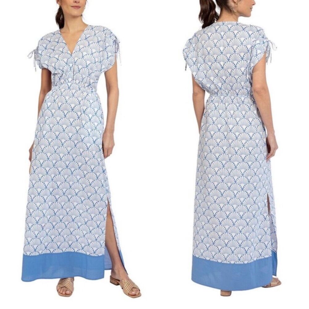 J. McLaughlin Etta Shell Print Cotton Maxi Dress S